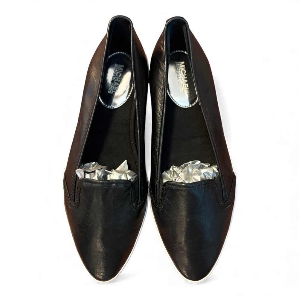 Michael Kors Olive Leather Slip On Sneaker Black SZ9 - Picture 2 of 8